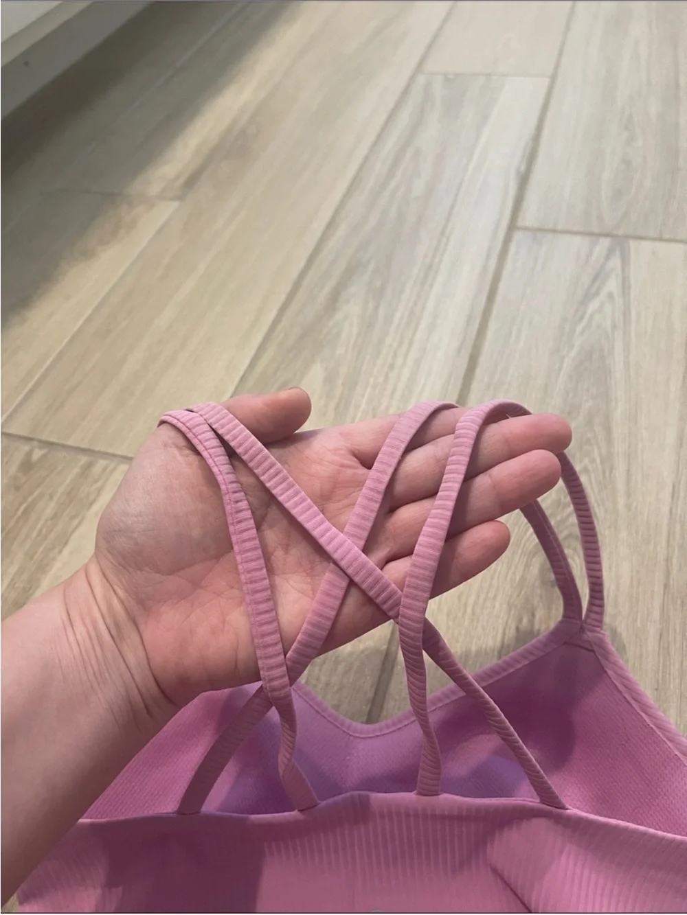 Lululemon Like A Cloud Ribbed Longline Bra Dahlia Mauve Sz 4 B/ C